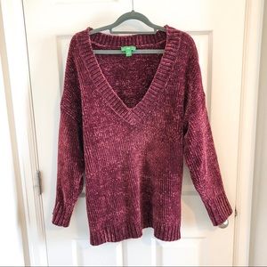 Chenille oversized vneck sweater